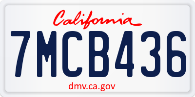 CA license plate 7MCB436