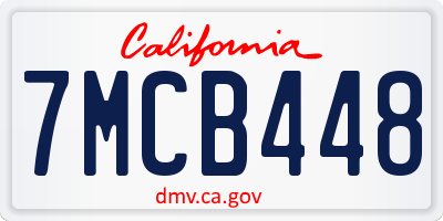 CA license plate 7MCB448