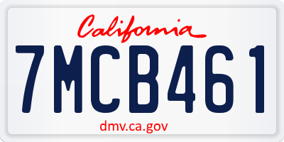 CA license plate 7MCB461