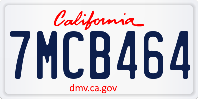 CA license plate 7MCB464