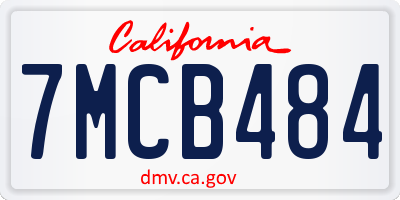 CA license plate 7MCB484