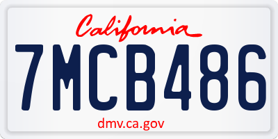 CA license plate 7MCB486