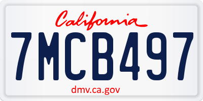 CA license plate 7MCB497
