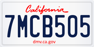 CA license plate 7MCB505