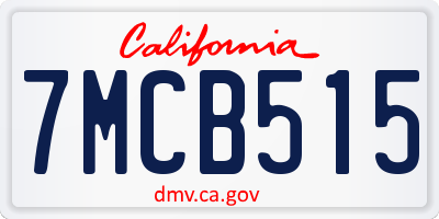CA license plate 7MCB515