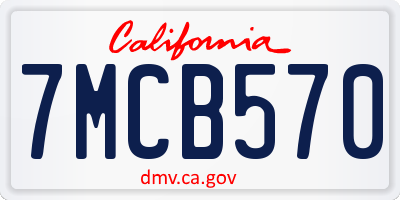 CA license plate 7MCB570