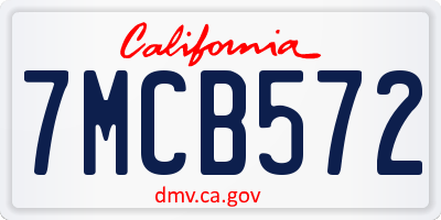 CA license plate 7MCB572