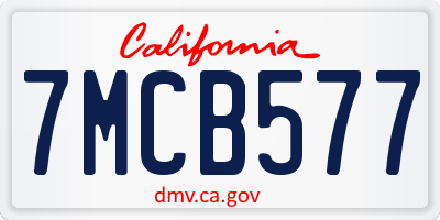 CA license plate 7MCB577