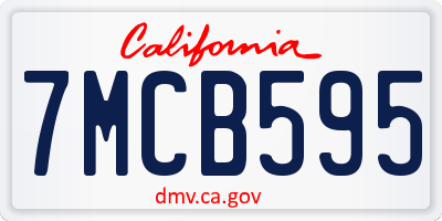 CA license plate 7MCB595