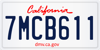 CA license plate 7MCB611