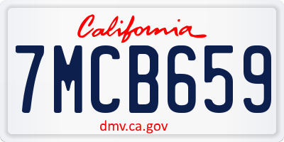 CA license plate 7MCB659