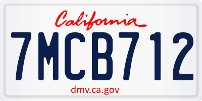 CA license plate 7MCB712