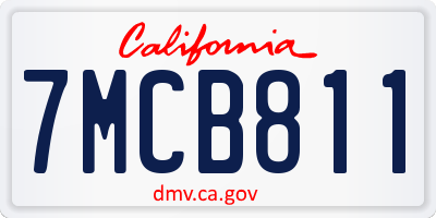 CA license plate 7MCB811
