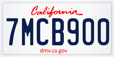CA license plate 7MCB900