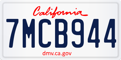 CA license plate 7MCB944