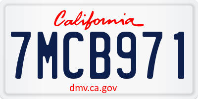 CA license plate 7MCB971