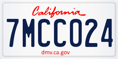 CA license plate 7MCC024