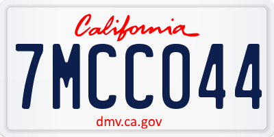 CA license plate 7MCC044