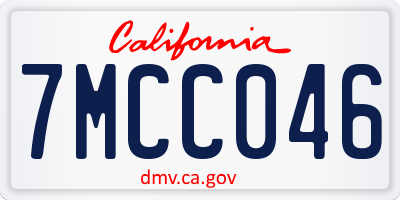 CA license plate 7MCC046