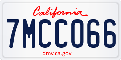 CA license plate 7MCC066