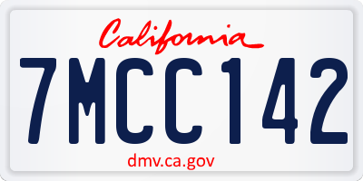 CA license plate 7MCC142