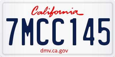 CA license plate 7MCC145