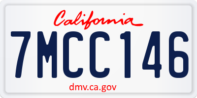 CA license plate 7MCC146