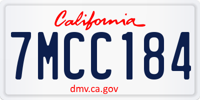 CA license plate 7MCC184