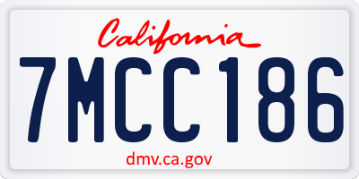 CA license plate 7MCC186