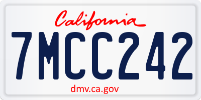 CA license plate 7MCC242