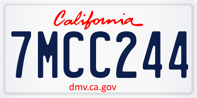 CA license plate 7MCC244