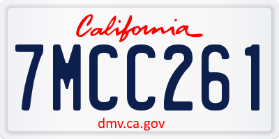 CA license plate 7MCC261