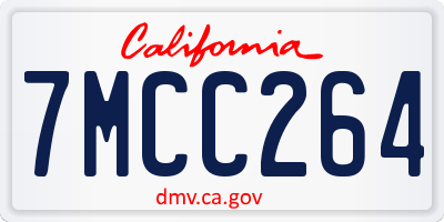 CA license plate 7MCC264