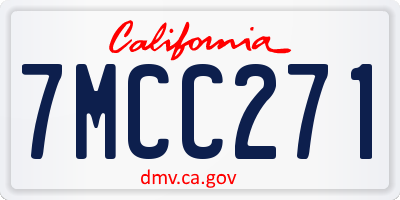 CA license plate 7MCC271