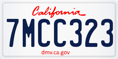CA license plate 7MCC323