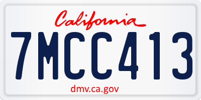 CA license plate 7MCC413