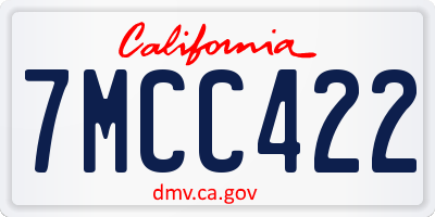 CA license plate 7MCC422