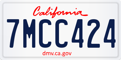 CA license plate 7MCC424