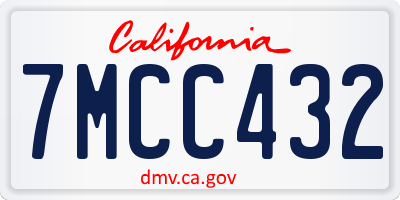 CA license plate 7MCC432