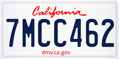CA license plate 7MCC462