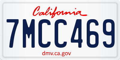 CA license plate 7MCC469