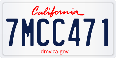 CA license plate 7MCC471