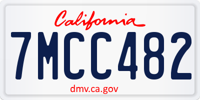 CA license plate 7MCC482