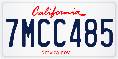 CA license plate 7MCC485
