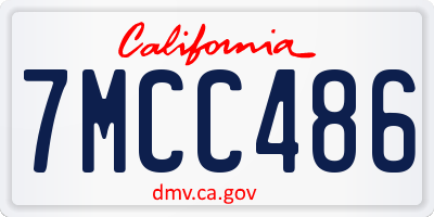 CA license plate 7MCC486