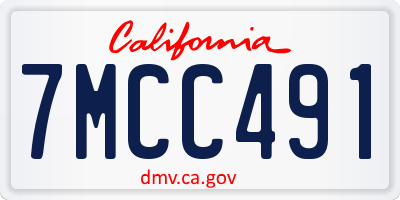 CA license plate 7MCC491
