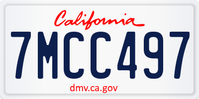 CA license plate 7MCC497