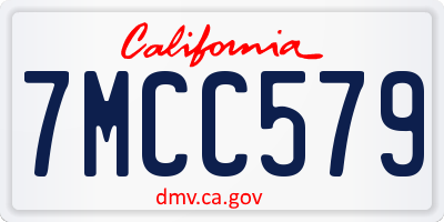 CA license plate 7MCC579