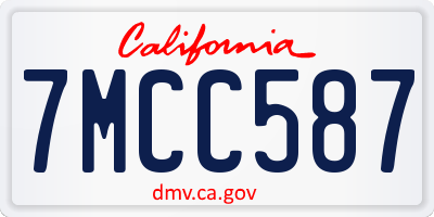 CA license plate 7MCC587