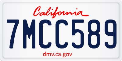 CA license plate 7MCC589